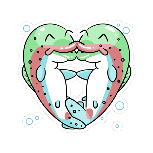 Trout Heart Kiss-Cut Sticker - Waterproof Vinyl Decal for Fishing Lovers, Cute Angler Gift, Laptop & Water Bottle Decor