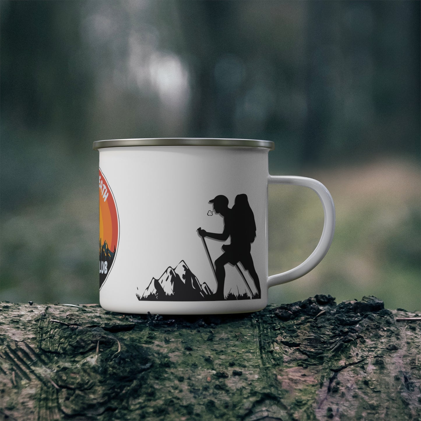 Out of Breath Hiking Club Enamel Camping Mug | Perfect Gift for Campers, Hikers, Nature Lovers, Travel Mugs