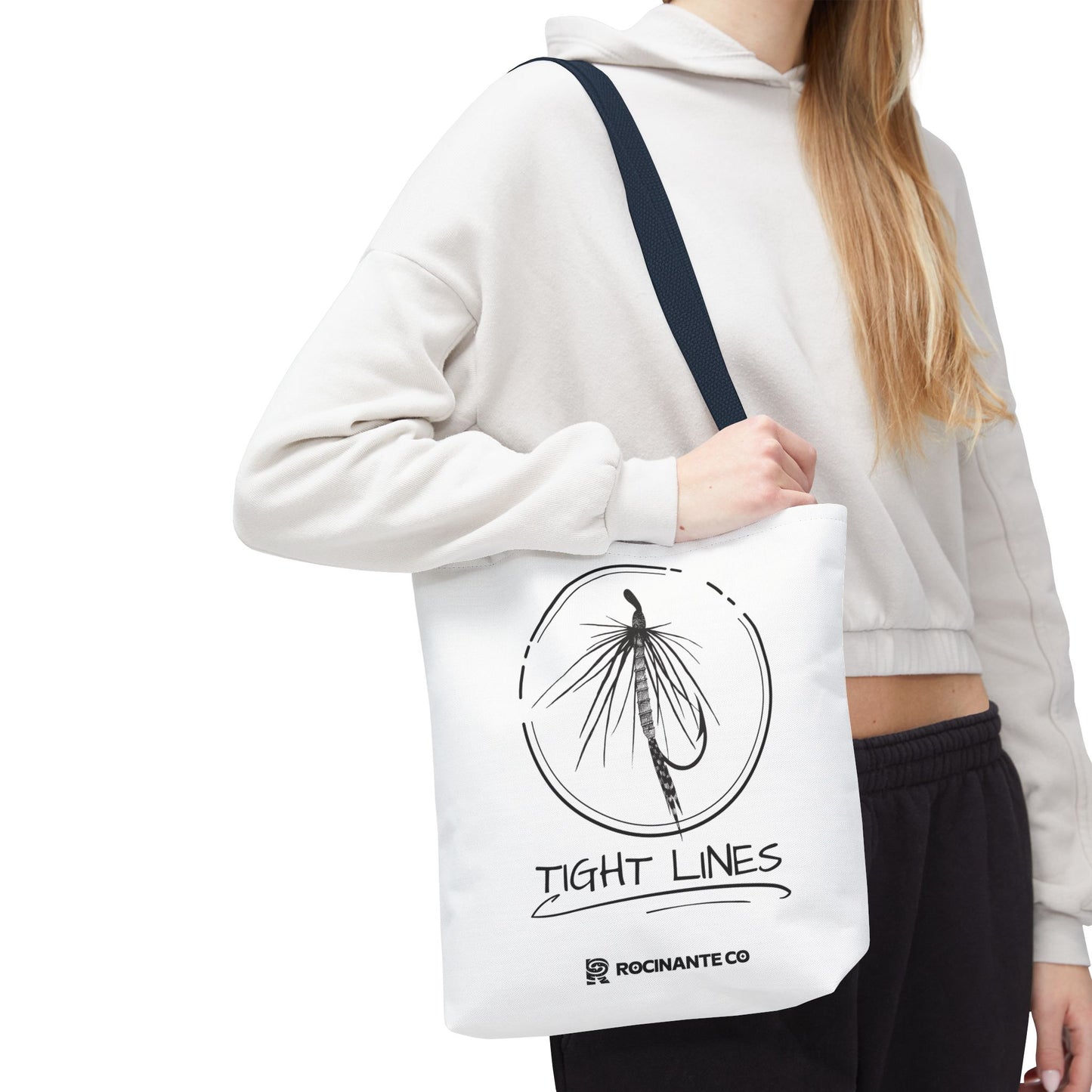Tight Lines Tote Bag White | Durable Fishing Gift Bag with Stylish Print for Outdoor Enthusiasts & Everyday Use