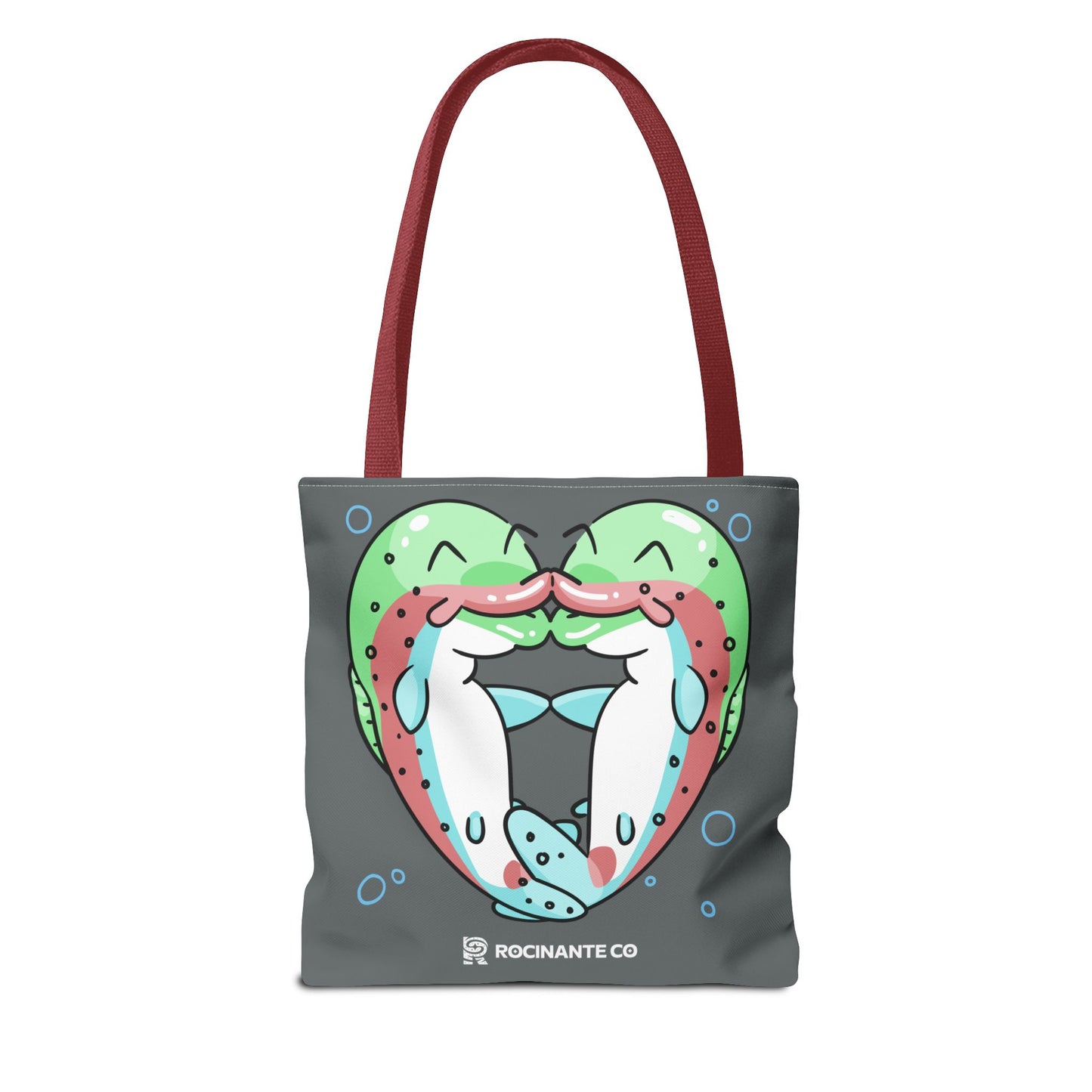 Trout Heart Tote Bag Grey - Eco-Friendly Reusable Shopper, Durable Canvas Carryall for Everyday Use & Gift Idea