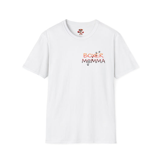 Unisex Boxer Momma T-Shirt - Softstyle Cotton Tee, Dog Lover Gift, Casual Fit, Pet Mom Shirt, Comfortable & Durable
