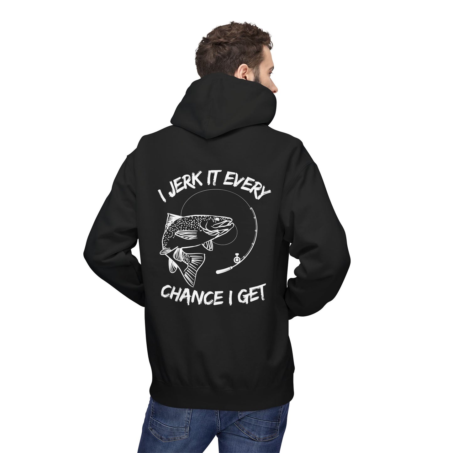 Jerk It Hoodie, Unisex Fisherman's Apparel, Funny Gift for Anglers, Outdoor Hoodie, Perfect for Fishing Trips