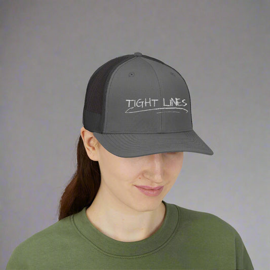 Tight Lines Embroidered Trucker Hat (Light Logo)