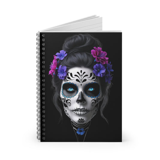 Day of the Dead Spiral Notebook - Skull Design, Journal for Writing, Sketching, or Planning, Unique Gift for Artists, Students