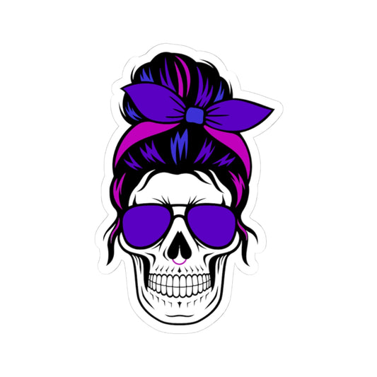 Feral Skull Sticker - Decal for Laptop, Water Bottle, Skateboard, Skull Art, Durable Waterproof Vinyl