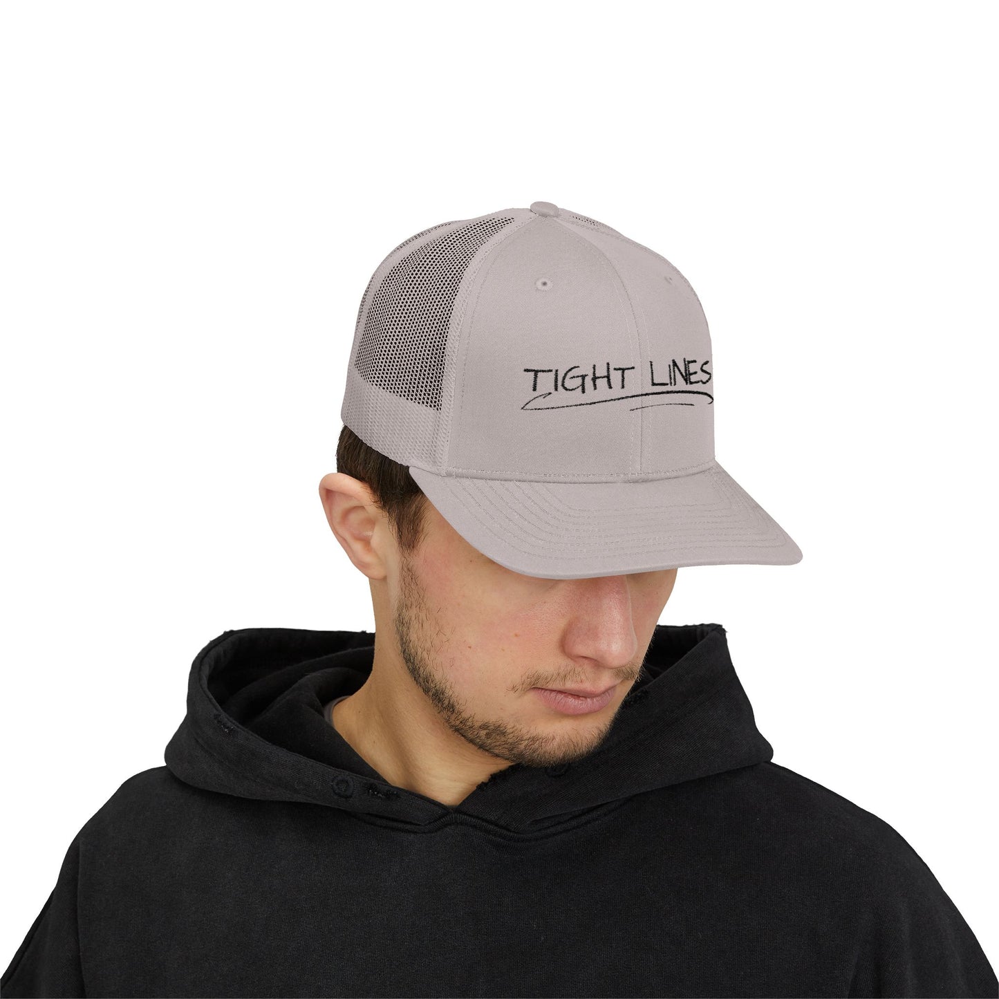 Tight Lines Embroidered Trucker Hat (Dark Logo)