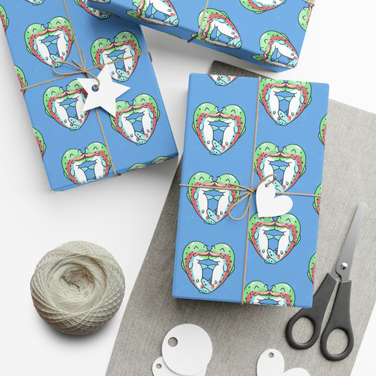 Trout Heart Gift Wrap Paper - Fun & Festive Wrapping for Birthdays, Holidays, Showers, and Every Occasion, Cute Patterns, Eco-Friendly