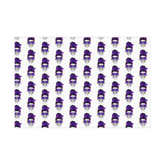 Feral Skull Gift Wrap Paper, Halloween Wrapping Paper, Unique Party Supplies, Dark Themed Gifts, Gothic Birthday Wrap