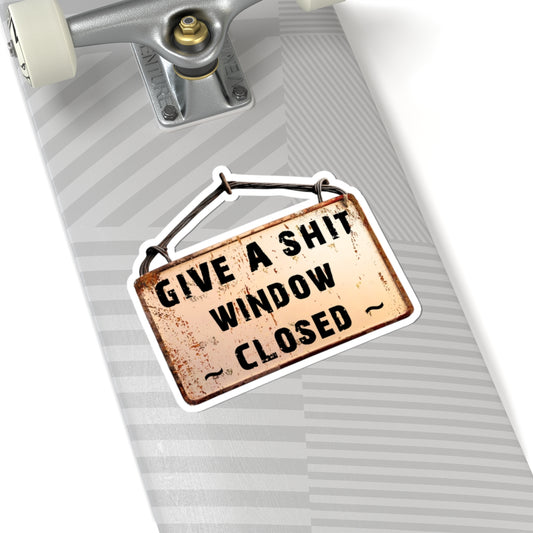 Funny Window Closed Kiss-Cut Stickers, Laptop Decorations, Hilarious Gifts, Quirky Home Decor, Humorous Accessories