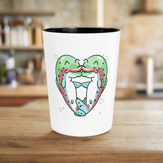 Trout Heart Shot Glass 1.9oz - Unique Fish Themed Barware Gift, Handcrafted Glass Shooter, Perfect for Anglers & Outdoor Lovers