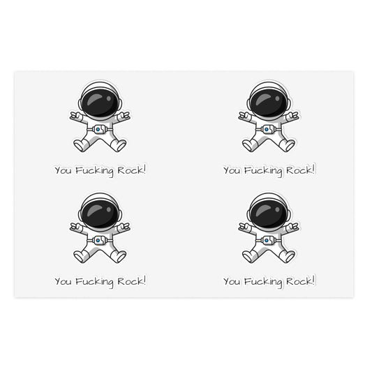 You Rock! Astronaut Motivation Sticker Sheets | Humor Stickers | Space-Themed Decor | Gifts & Party Favors