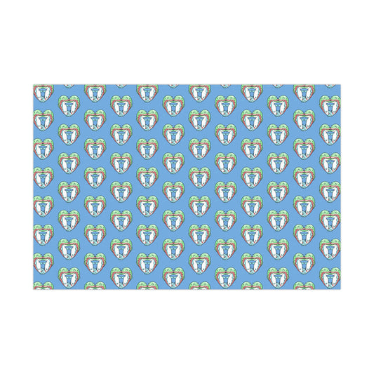 Trout Heart Gift Wrap Paper - Fun & Festive Wrapping for Birthdays, Holidays, Showers, and Every Occasion, Cute Patterns, Eco-Friendly