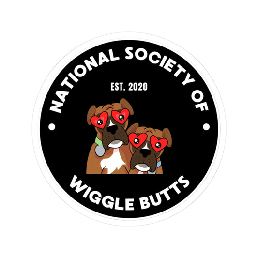 Wiggle Butt Society Black Sticker – Cute Dog Decal for Laptop, Water Bottle & Car Window Accessories