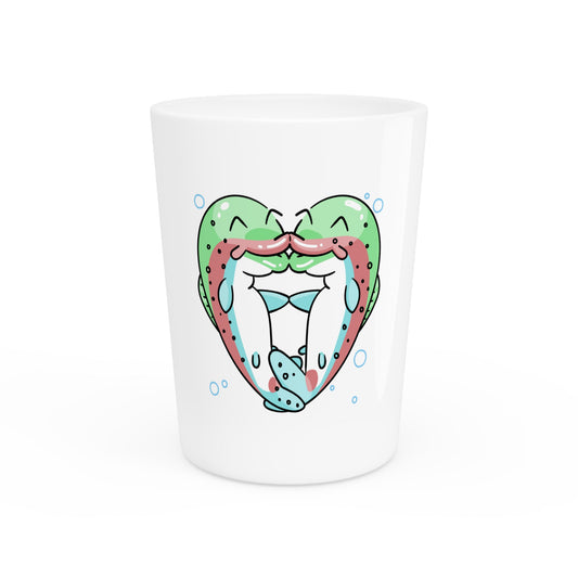 Trout Heart Shot Glass 1.9oz - Unique Fish Themed Barware Gift, Handcrafted Glass Shooter, Perfect for Anglers & Outdoor Lovers