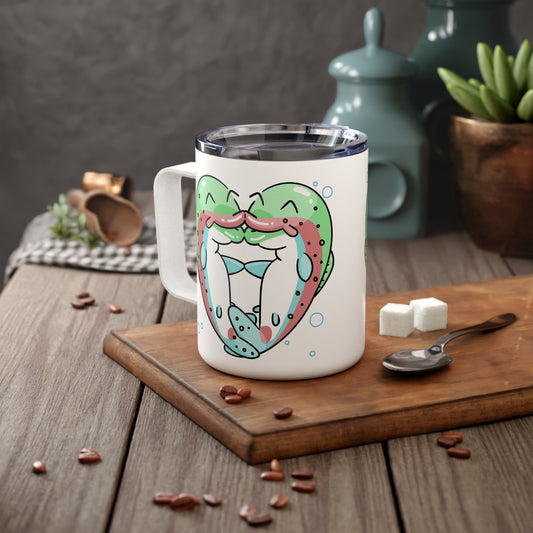 Trout Heart Tumbler 10oz | Insulated Stainless Steel Fishing Lover Gift | Travel Coffee Cup with Lid | Outdoor Camp Drinkware