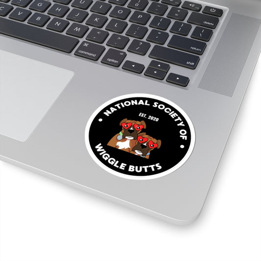 Wiggle Butt Society Black Sticker – Cute Dog Decal for Laptop, Water Bottle & Car Window Accessories