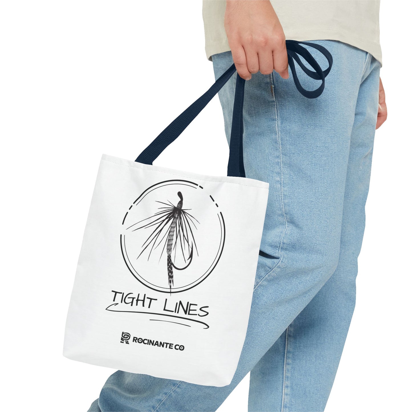 Tight Lines Tote Bag White | Durable Fishing Gift Bag with Stylish Print for Outdoor Enthusiasts & Everyday Use