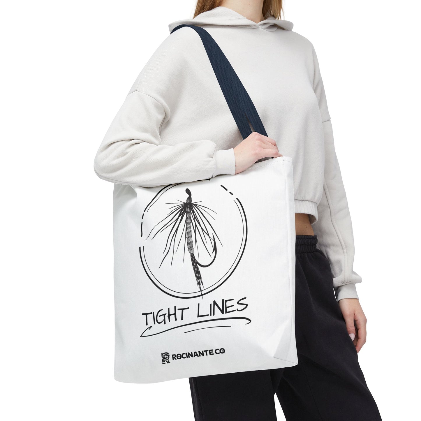 Tight Lines Tote Bag White | Durable Fishing Gift Bag with Stylish Print for Outdoor Enthusiasts & Everyday Use