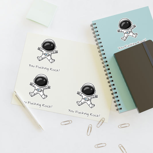 You Rock! Astronaut Motivation Sticker Sheets | Humor Stickers | Space-Themed Decor | Gifts & Party Favors