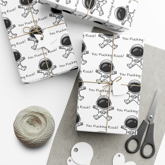 You Rock! Astronaut Gift Wrap Paper - Fun Wrapping for Birthdays, Holidays, Parties, Unique Gift Wrap