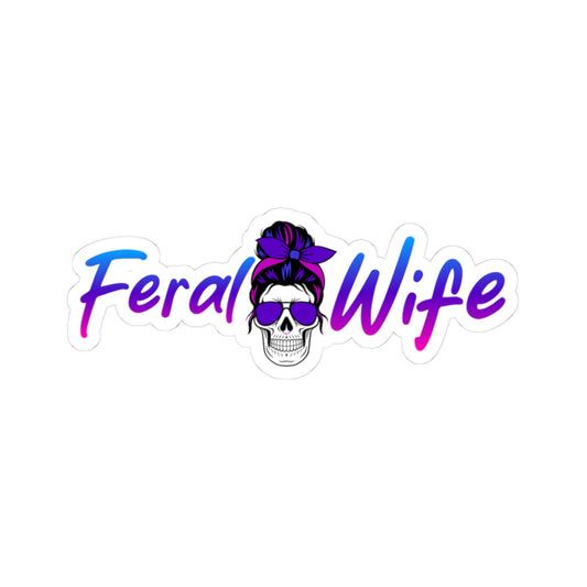 Feral Wife Kiss-Cut Vinyl Stickers, Decals for Laptops, Water Bottles, Notebooks, Durable, Waterproof & Unique Gift Idea