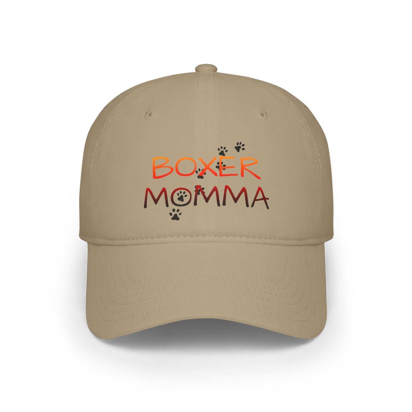 Boxer Momma Low Profile Baseball Cap, Adjustable Hat for Dog Lovers, Casual Outdoor Hat, Gift for Boxer Moms