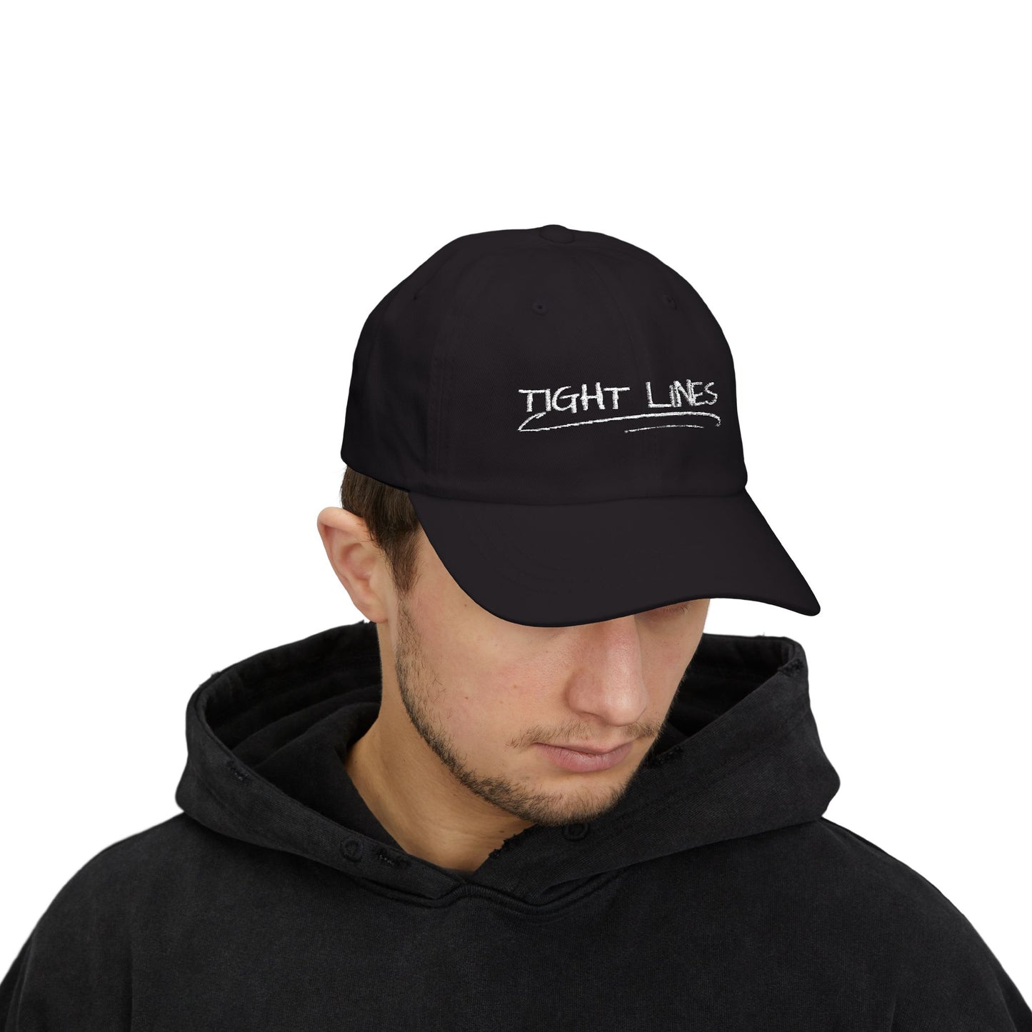 Tight Lines Embroidered Hat (Light Logo)