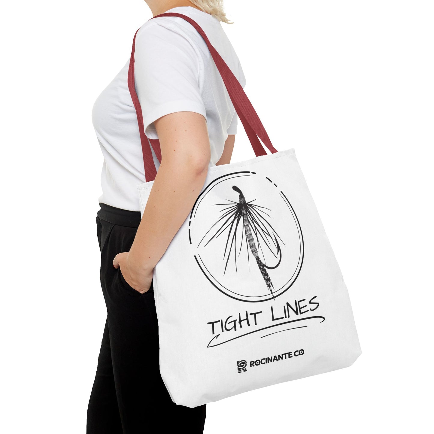 Tight Lines Tote Bag White | Durable Fishing Gift Bag with Stylish Print for Outdoor Enthusiasts & Everyday Use