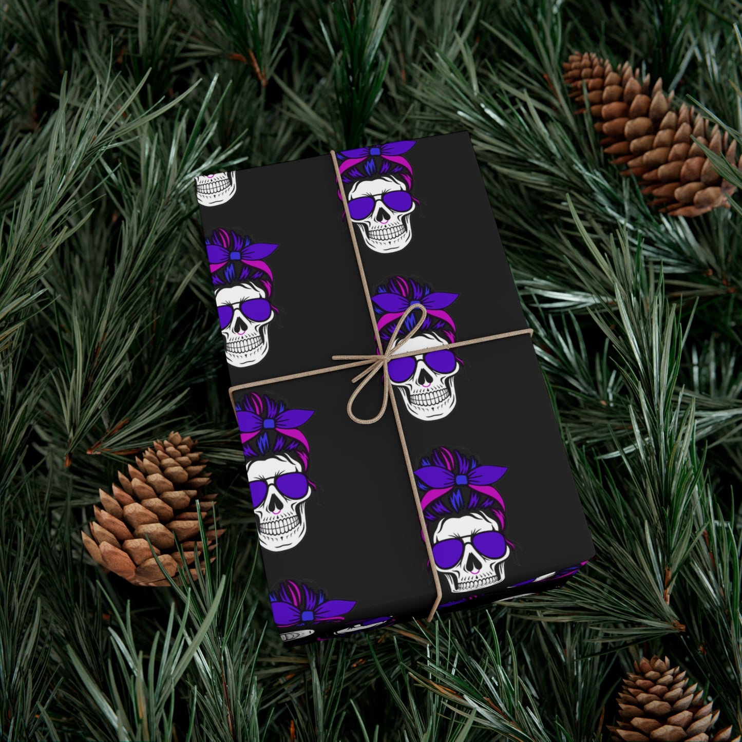 Feral Skull Gift Wrap Paper, Halloween Wrapping Paper, Unique Party Supplies, Dark Themed Gifts, Gothic Birthday Wrap