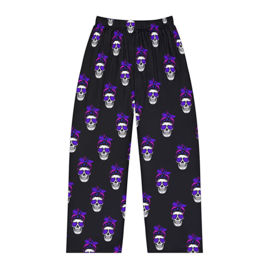 Feral Skull Print Pajama Pants, Comfortable Sleepwear for Halloween, Cozy Lounge Wear, Unique Gift for Her, Stylish PJ's