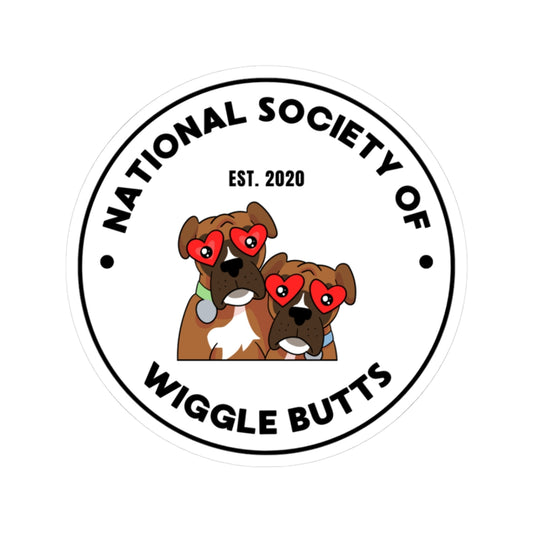 Wiggle Butt Sticker White - Cute Dog Decal for Laptop, Water Bottle & Car, Durable Vinyl Pet Lover Gift