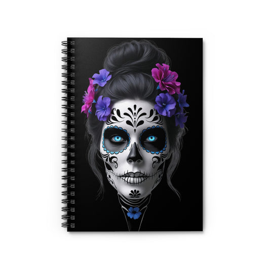 Day of the Dead Spiral Notebook - Skull Design, Journal for Writing, Sketching, or Planning, Unique Gift for Artists, Students