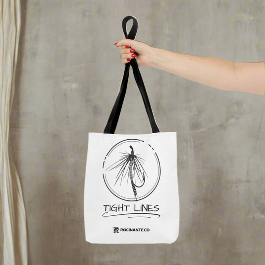 Tight Lines Tote Bag White | Durable Fishing Gift Bag with Stylish Print for Outdoor Enthusiasts & Everyday Use