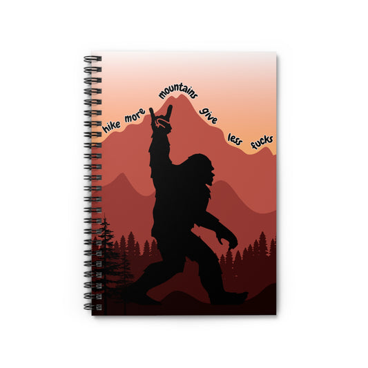 Hike More Mountains Spiral Notebook, Hiking Journal, Nature Lover Gift, Outdoor Planner, Bigfoot Notebook, Camping Log