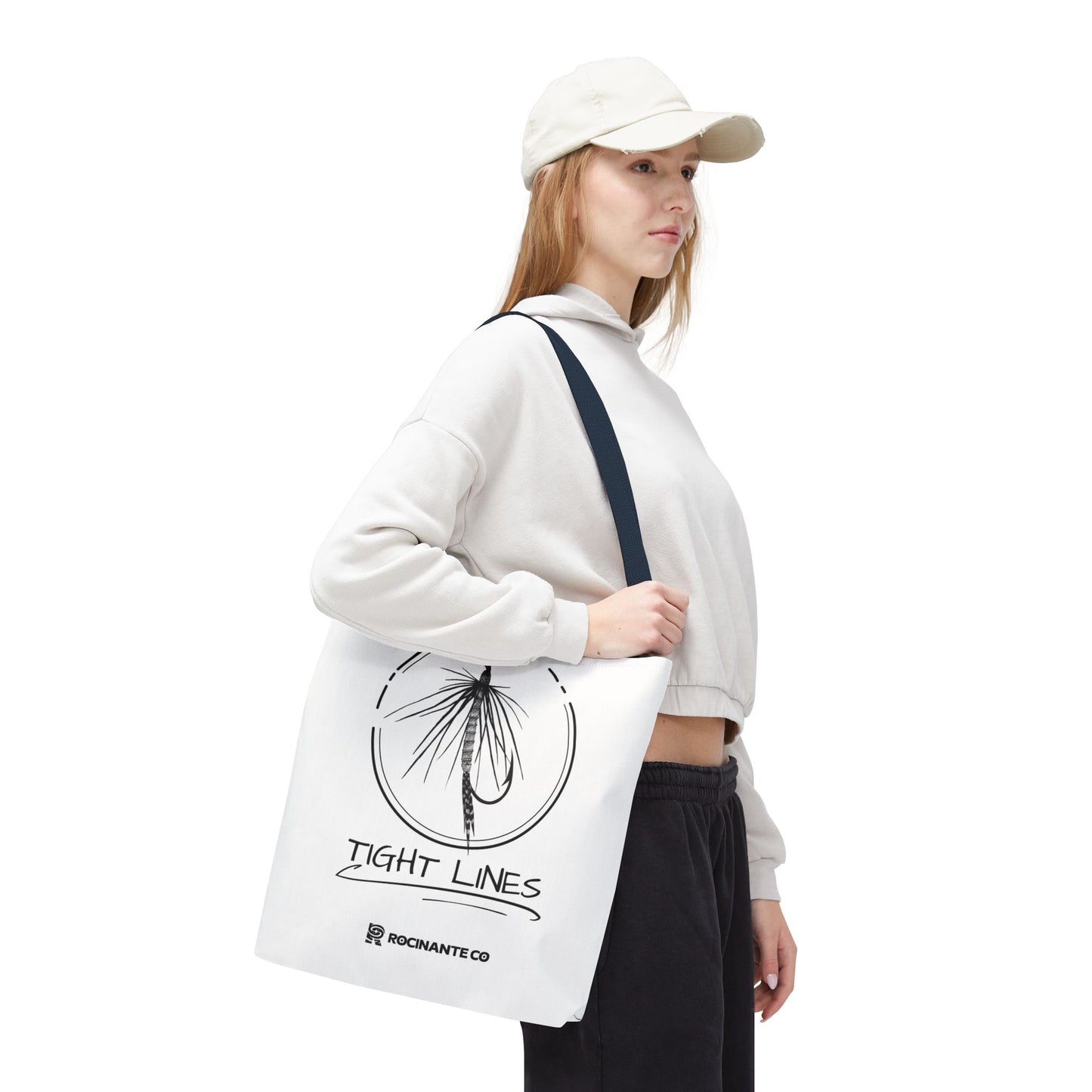 Tight Lines Tote Bag White | Durable Fishing Gift Bag with Stylish Print for Outdoor Enthusiasts & Everyday Use