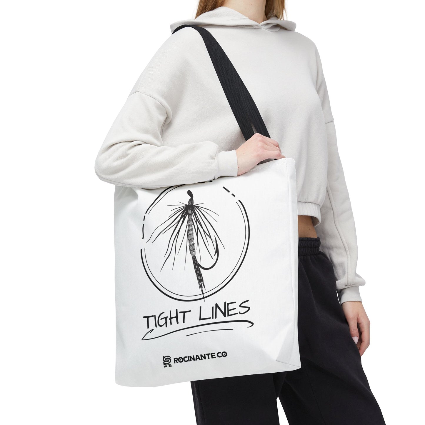 Tight Lines Tote Bag White | Durable Fishing Gift Bag with Stylish Print for Outdoor Enthusiasts & Everyday Use