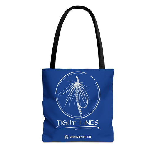 Blue Tight Lines Tote Bag, Durable Canvas, Reusable Shopping, Beach Bag, Eco-Friendly Gift for Fishermen & Outdoors Fans