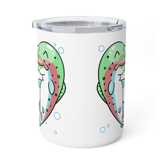 Trout Heart Tumbler 10oz | Insulated Stainless Steel Fishing Lover Gift | Travel Coffee Cup with Lid | Outdoor Camp Drinkware