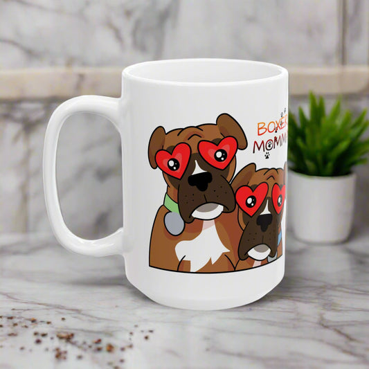 Boxer Momma Ceramic Mug - Cute Dog Mom Gift, Personalized Coffee Cup for Boxer Lovers, Durable Tea Cup, Dog Owner Present