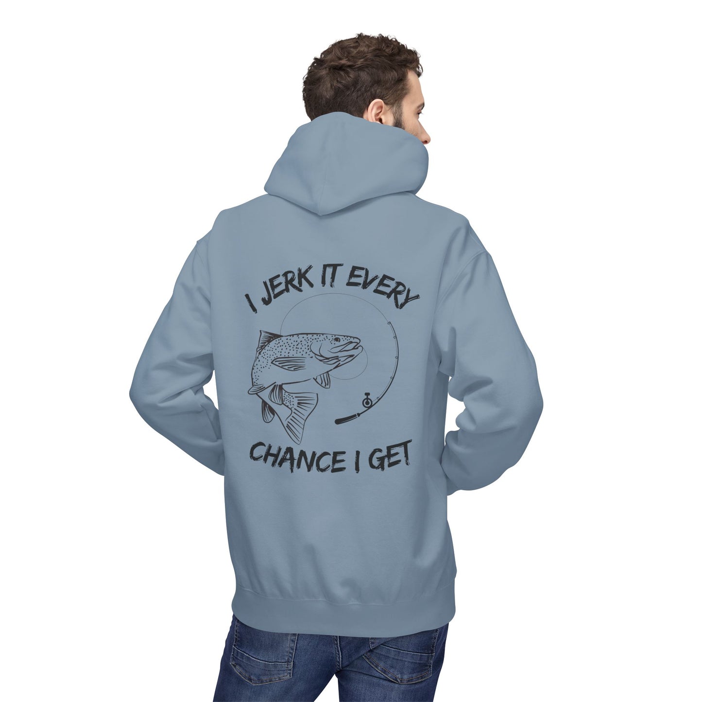 Jerk It Hoodie, Unisex Fisherman's Apparel, Funny Gift for Anglers, Outdoor Hoodie, Perfect for Fishing Trips