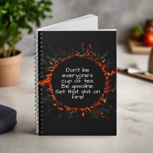 Motivational Be Gasoline Spiral Notebook, Journals for Students and Writers, Back to School Gift, Confidence and Creativity Boost